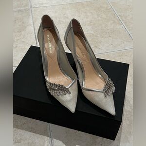 Nicholas Kirkwood Silver Leather and Mesh Monstera Pumps Size 37